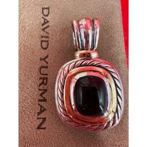 David Yurman Sterling Silver & 14k Gold Onyx Albion Pendant Cleaned Polished